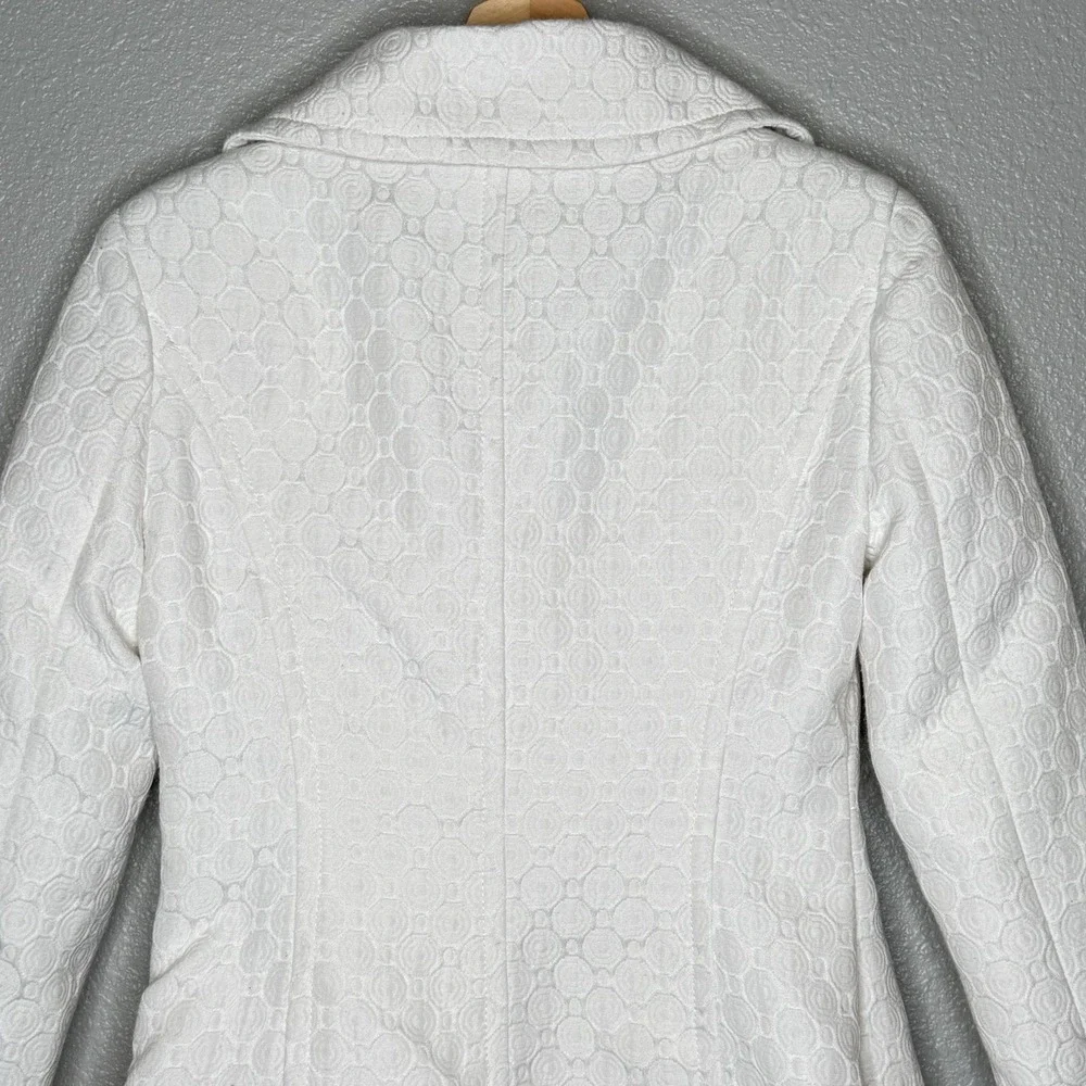 White Women's Button-Front Wool-Blend Coat - Picture 5 of 9